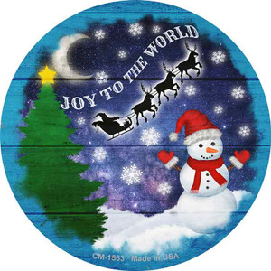 Joy to the World Snowman Wholesale Novelty Circle Coaster Set of 4