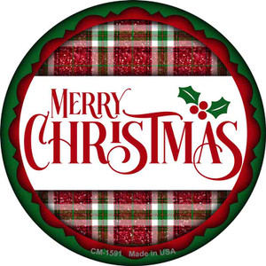 Merry Christmas Red and Green Wholesale Novelty Circle Coaster Set of 4