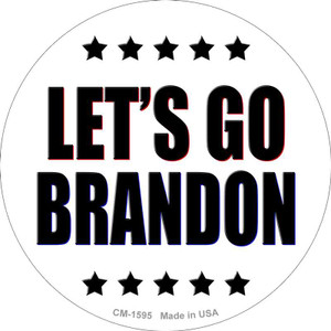 Lets Go Brandon White Red Blue Wholesale Novelty Circle Coaster Set of 4