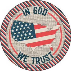 In God We Trust USA Stripes Wholesale Novelty Circle Coaster Set of 4