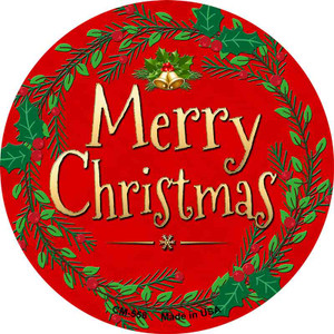 Merry Christmas Red Bright Wholesale Novelty Circle Coaster Set of 4