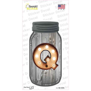 Q Bulb Lettering Wholesale Novelty Mason Jar Sticker Decal