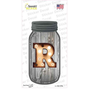 R Bulb Lettering Wholesale Novelty Mason Jar Sticker Decal