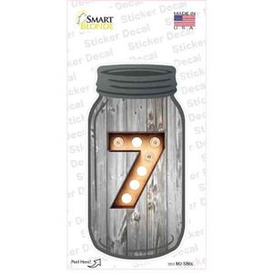 7 Bulb Lettering Wholesale Novelty Mason Jar Sticker Decal
