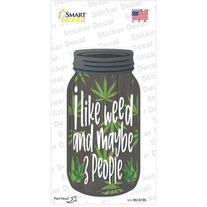 I Like Weed Wholesale Novelty Mason Jar Sticker Decal