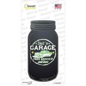 Dads Garage Green Wholesale Novelty Mason Jar Sticker Decal