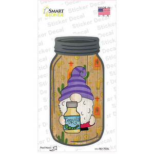 Gnome With Tequila Wholesale Novelty Mason Jar Sticker Decal