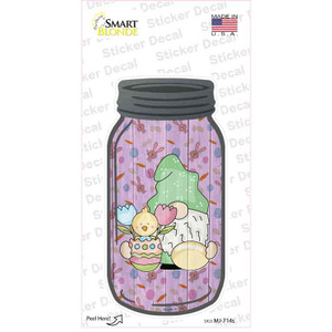 Gnome With Chick and Egg Wholesale Novelty Mason Jar Sticker Decal