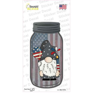 Gnome With Balloon and Firework Wholesale Novelty Mason Jar Sticker Decal