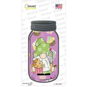 Gnome With Cupcake and Whisk Wholesale Novelty Mason Jar Sticker Decal