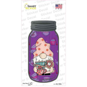 Gnome With Cups and Donut Wholesale Novelty Mason Jar Sticker Decal