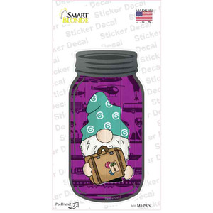 Gnome With Suitcase Purple Wholesale Novelty Mason Jar Sticker Decal