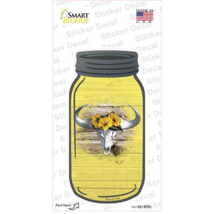 Cow Skull Yellow Wholesale Novelty Mason Jar Sticker Decal