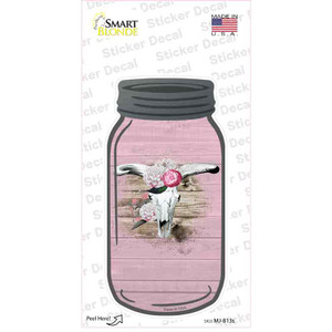 Cow Skull Light Pink Wholesale Novelty Mason Jar Sticker Decal