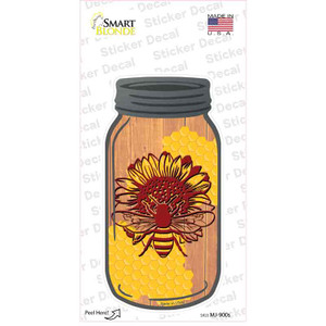 Bee In Sunflower Wholesale Novelty Mason Jar Sticker Decal