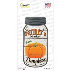 Pumpkin Farmers Market Wholesale Novelty Mason Jar Sticker Decal