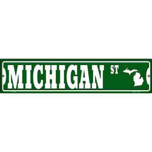 Michigan St Silhouette Wholesale Novelty Metal Street Sign