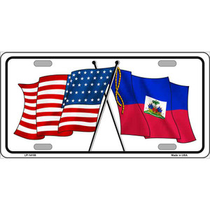 Haiti Crossed US Flag Wholesale Novelty Metal License Plate