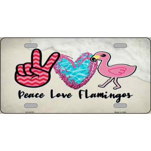 Peace Love Flamingos Wholesale Novelty Metal License Plate