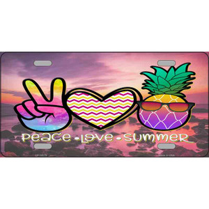 Peace Love Summer Pineapple BeachWholesale Novelty Metal License Plate