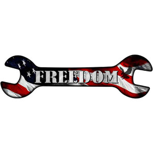 Freedom With American Flag Wholesale Novelty Metal Wrench Sign