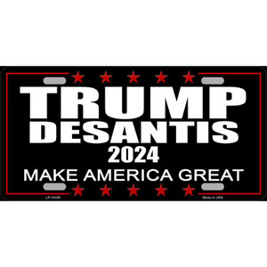 Trump Desantis 2024 Black Wholesale Novelty Metal License Plate LP-14190