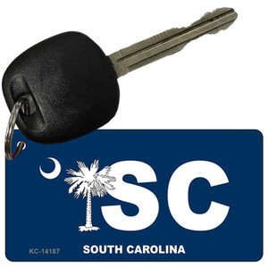 SC South Carolina Flag Wholesale Novelty Metal Key Chain KC-14187