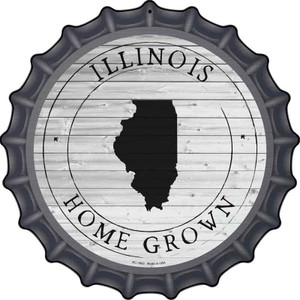 Illinois Home Grown Wholesale Novelty Metal Bottle Cap Sign BC-1803
