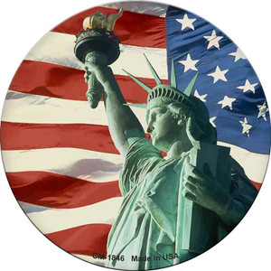 Lady Liberty American Flag Wholesale Novelty Circle Coaster Set of 4 CC-1846