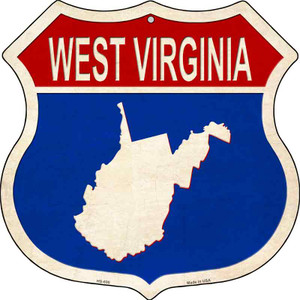 West Virginia Silhouette Wholesale Novelty Metal Highway Shield HS-690