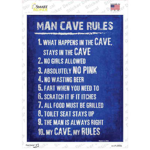 Man Cave Rules Wholesale Novelty Rectangular Sticker Decal