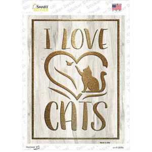 I Love Cats Wholesale Novelty Rectangular Sticker Decal