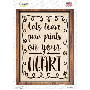 Paw Prints On Heart Wholesale Novelty Rectangular Sticker Decal