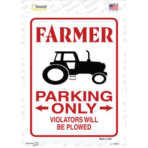 Farmer Parking Plowed Wholesale Novelty Rectangular Sticker Decal