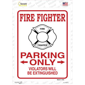 Fire Fighter Parking Extinguished Wholesale Novelty Rectangular Sticker Decal