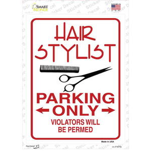 Hair Stylist Parking Permed Wholesale Novelty Rectangular Sticker Decal