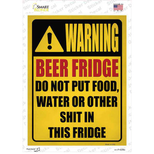 Beer Fridge Only Yellow Wholesale Novelty Rectangle Sticker Decal