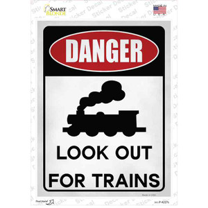 Danger Look Out Trains Wholesale Novelty Rectangle Sticker Decal