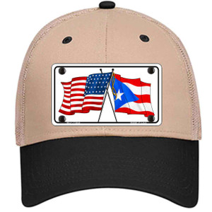 Puerto Rico Crossed US Flag Wholesale Novelty License Plate Hat