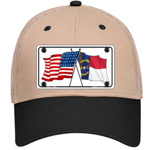 North Carolina Crossed US Flag Wholesale Novelty License Plate Hat