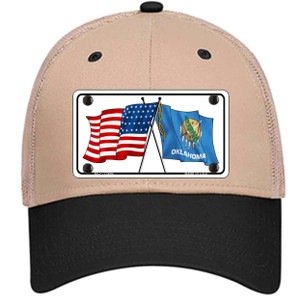 Oklahoma Crossed US Flag Wholesale Novelty License Plate Hat