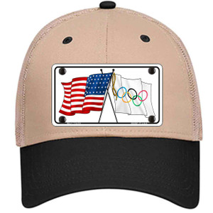 Olympic Crossed US Flag Wholesale Novelty License Plate Hat