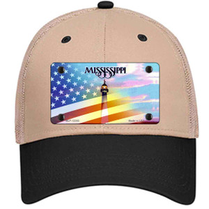 Mississippi with American Flag Wholesale Novelty License Plate Hat