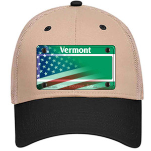 Vermont with American Flag Wholesale Novelty License Plate Hat