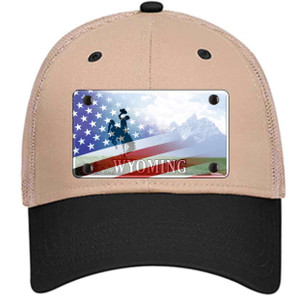 Wyoming Cowboy Plate American Flag Wholesale Novelty License Plate Hat