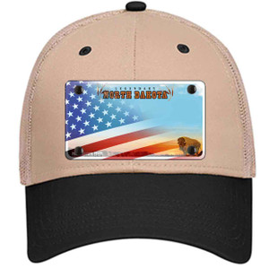 North Dakota Legendary with American Flag Wholesale Novelty License Plate Hat