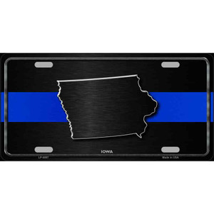 Iowa Thin Blue Line Wholesale Metal Novelty License Plate