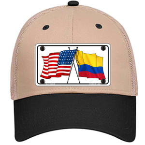 Colombia USA Crossed Flags Wholesale Novelty License Plate Hat Tag