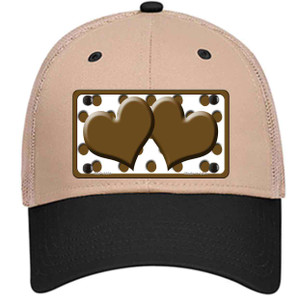 Brown White Polka Dot Brown Centered Hearts Wholesale Novelty License Plate Hat
