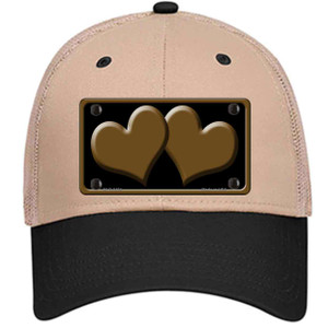 Solid Brown Centered Hearts Black Wholesale Novelty License Plate Hat